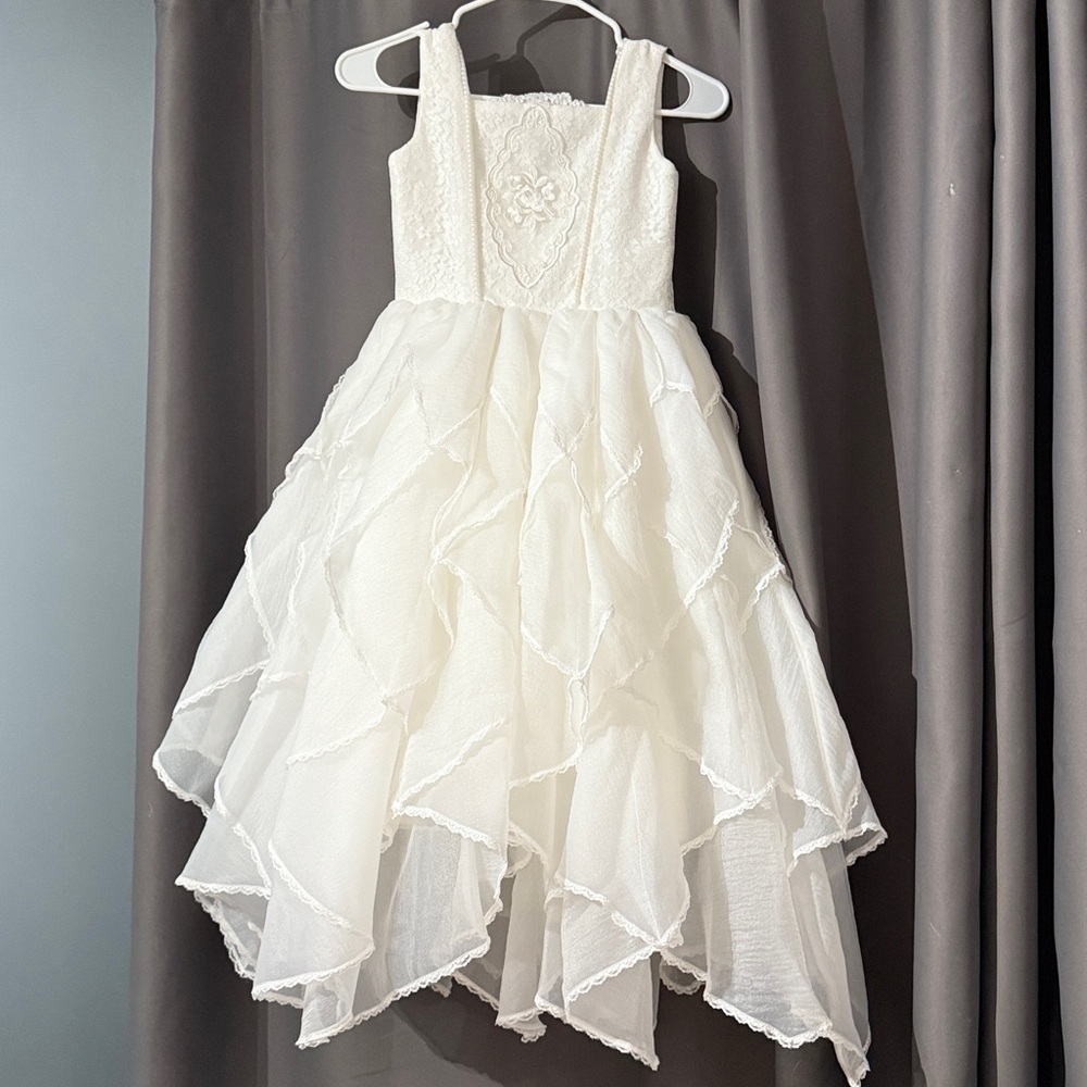 Dollcake white antique honeycomb tiered frock Formal Kid communion wedding dress